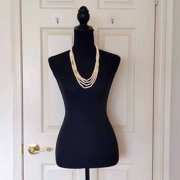 NWT. Vintage The Limited Four Strands Bone Beige Necklace. - Picture 1 of 6